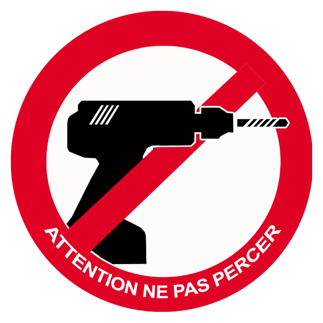 Attention ne pas percer - 7cm - Sticker/autocollant