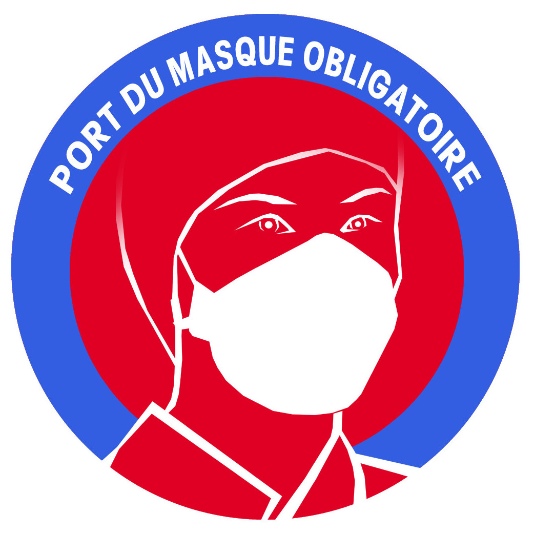 Port du masque obligatoire (5cm) - Sticker/autocollant
