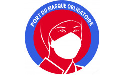 Port du masque obligatoire (5cm) - Sticker/autocollant