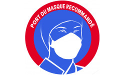 Port du masque recommandé - 15cm - Sticker/autocollant