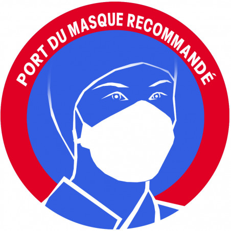 Port du masque recommandé (20cm) - Sticker/autocollant