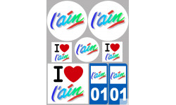 Ain - 8 autocollants variés - Sticker/autocollant