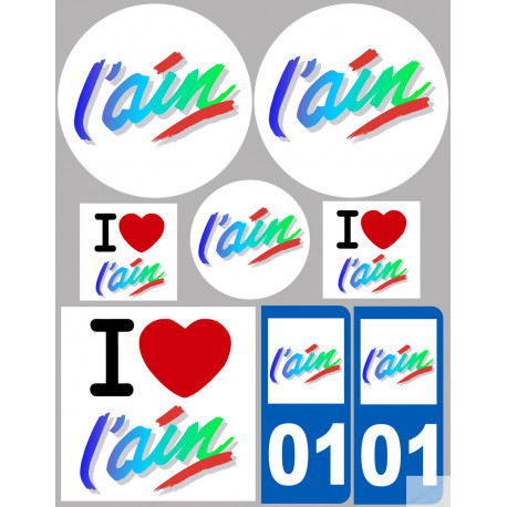 Ain - 8 autocollants variés - Sticker/autocollant