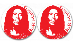 Bob Marley (2 stickers de 10cm) - Sticker/autocollant