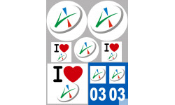 Allier - 8 autocollants variés - Sticker/autocollant