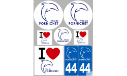 Département 44 Pornichet - 8 autocollants variés - Sticker/autocollant