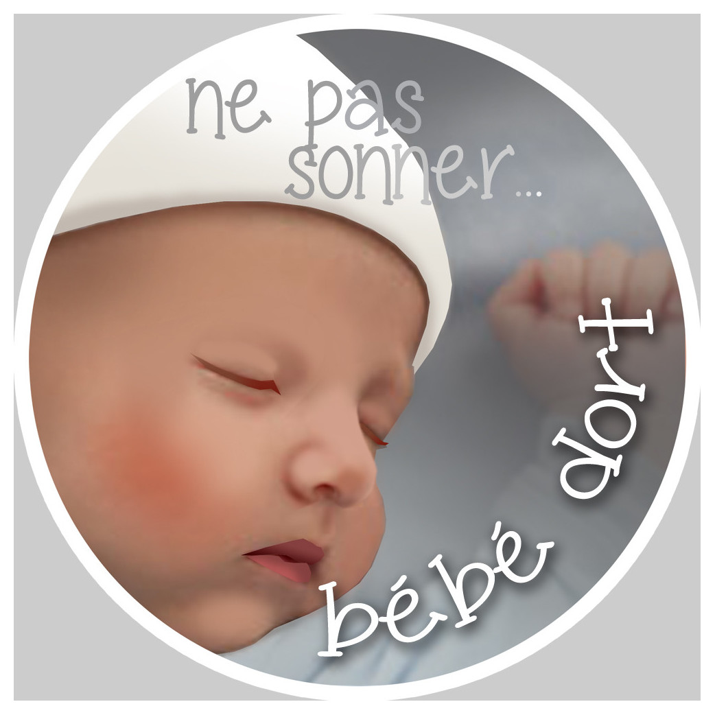 bébé dort ne pas sonner - 10cm - Sticker/autocollant