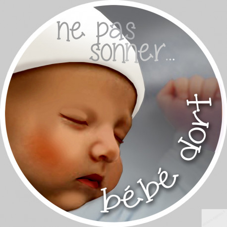 bébé dort ne pas sonner - 10cm - Sticker/autocollant