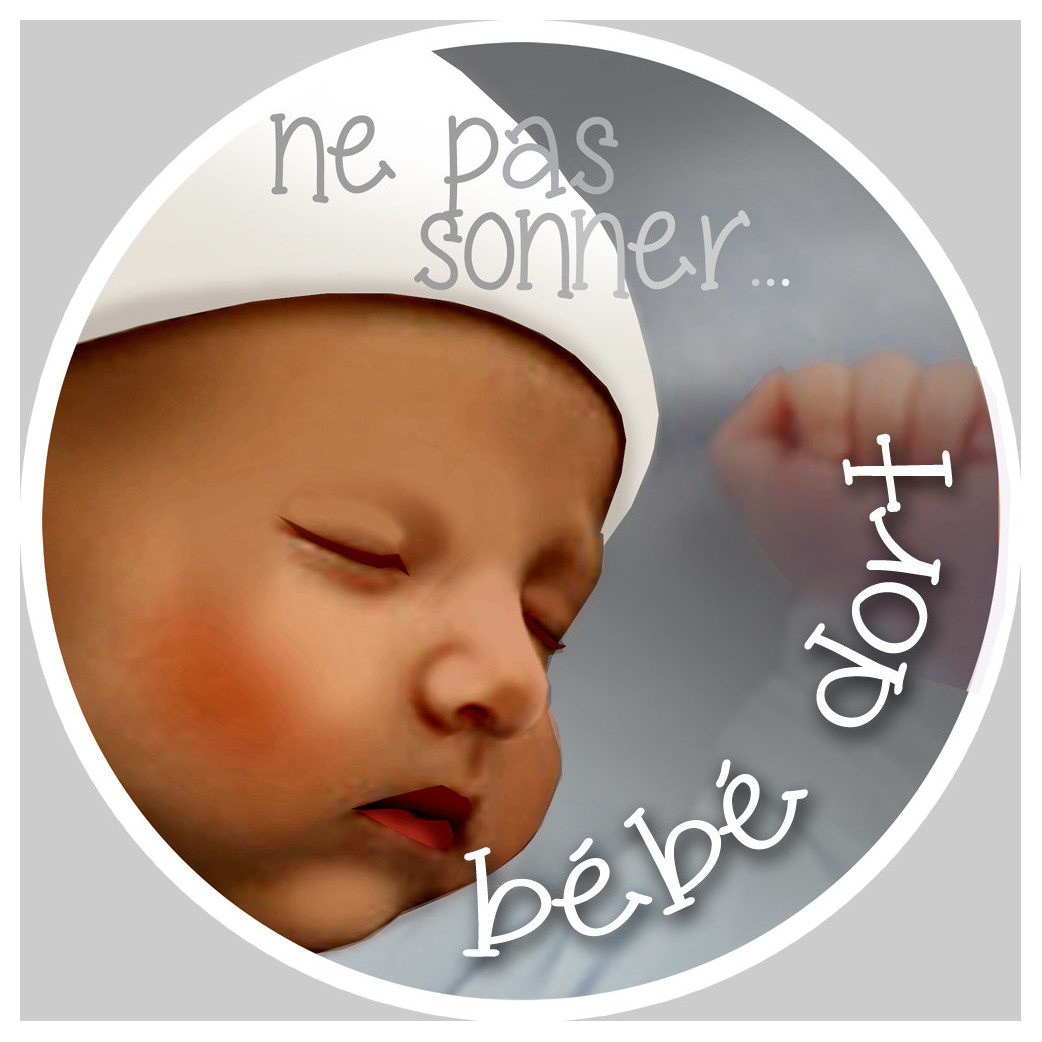 bébé dort ne pas sonner - 15cm - Sticker/autocollant