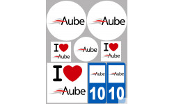 Aube - 8 autocollants variés - Sticker/autocollant