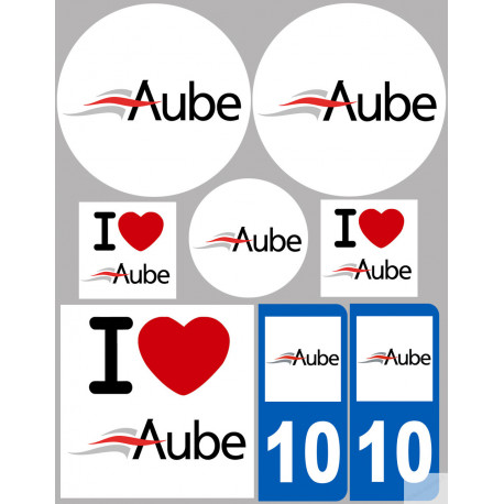 Aube - 8 autocollants variés - Sticker/autocollant
