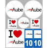 Aube - 8 autocollants variés - Sticker/autocollant