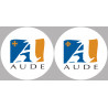 Département Aude 11 - 2 logos de 10cm - Sticker/autocollant