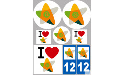 Aveyron - 8 autocollants variés - Sticker/autocollant