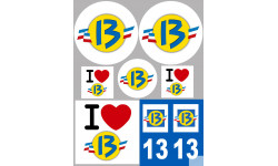 Bouches du Rhône - 8 autocollants variés - Sticker/autocollant
