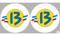 Département Les Bouches du Rhône 13  - 2 logos de 10cm - Sticker/autocollant