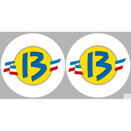 Département Les Bouches du Rhône 13  - 2 logos de 10cm - Sticker/autocollant