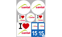 Département 15 Le Cantal - 8 autocollants variés - Sticker/autocollant