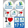 Département 17 La Charente Maritime - 8 autocollants variés - Sticker/autocollant