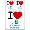 Département La Charente Maritime (17) - 3 autocollants "J'aime" - Sticker/autocollant