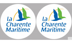 Département La Charente Maritime 17  - 2 logos x 10cm - Sticker/autocollant