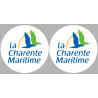 Département La Charente Maritime 17  - 2 logos x 10cm - Sticker/autocollant