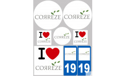 Département 19 La Corrèze - 8 autocollants variés - Sticker/autocollant