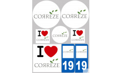 Corrèze - 8 autocollants variés - Sticker/autocollant