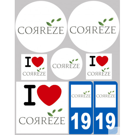 Corrèze - 8 autocollants variés - Sticker/autocollant
