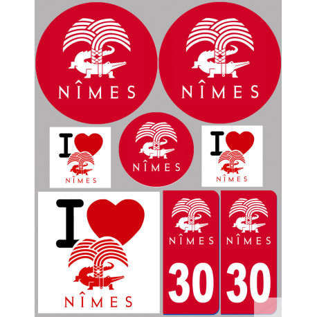 Nîmes (8 autocollants variés) - Sticker/autocollant