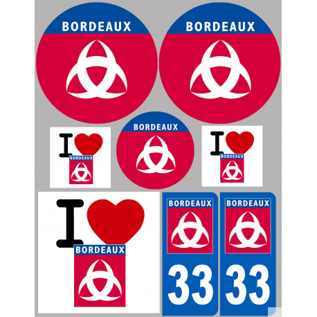 Bordeaux (8 autocollants variés) - Sticker/autocollant