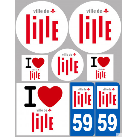 Lille (8 autocollants variés) - Sticker/autocollant