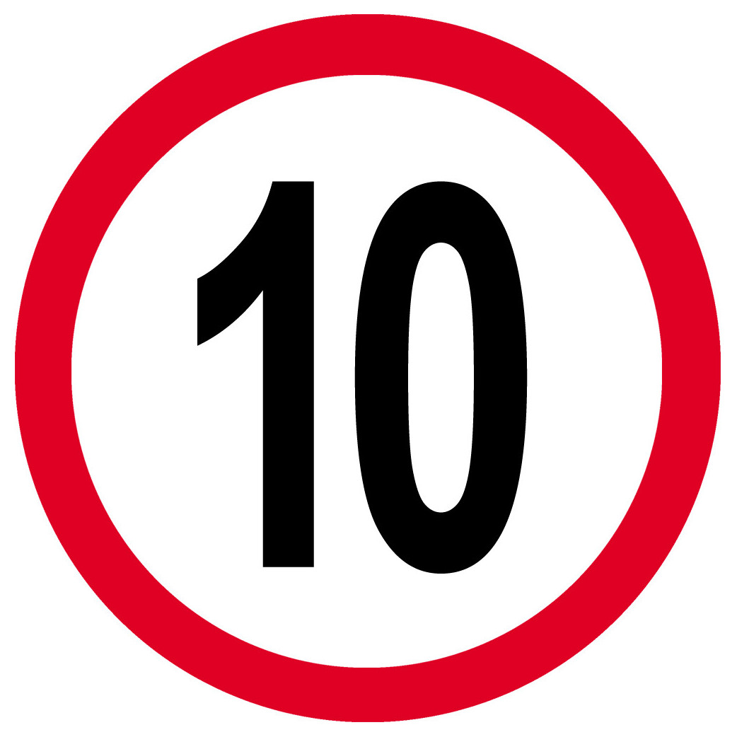 Disque de vitesse 10 rouge (20cm) - Sticker/autocollant