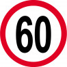 Disque de vitesse 60km/h rouge - 10cm - Sticker/autocollant