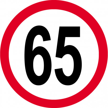 Disque de vitesse 65km/h rouge - 10cm - Sticker/autocollant