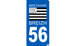 immatriculation motard 56 BRIEZH - Sticker/autocollant