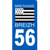 immatriculation motard 56 BRIEZH - Sticker/autocollant