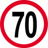 Disque de vitesse 70km/h rouge - 15cm - Sticker/autocollant