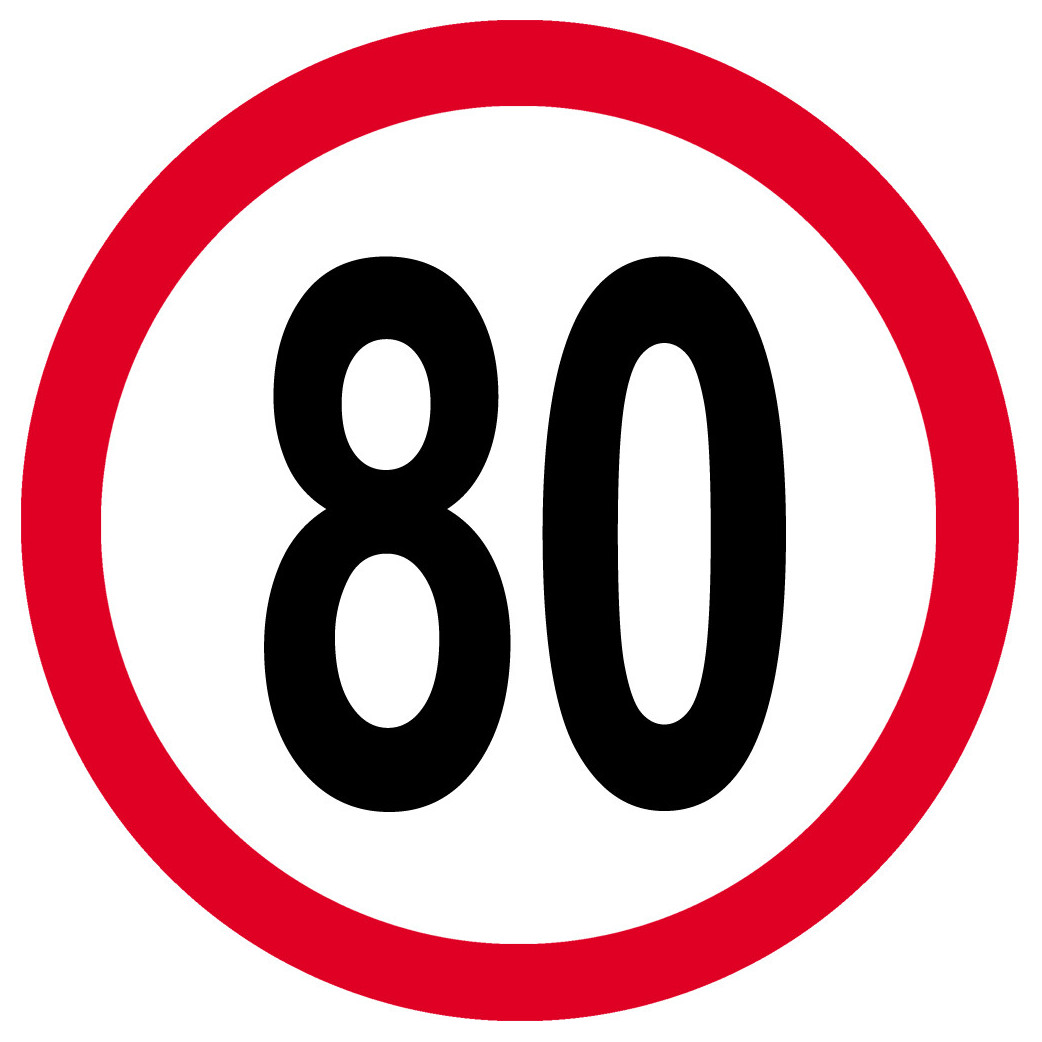 Disque de vitesse 80km/h rouge - 10cm - Sticker/autocollant
