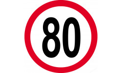 Disque de vitesse 80km/h rouge - 10cm - Sticker/autocollant