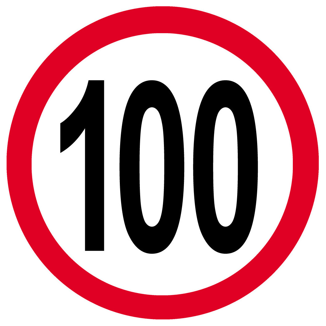 Disque de vitesse 100km/h rouge - 10cm - Sticker/autocollant