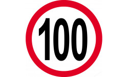 Disque de vitesse 100km/h rouge - 15cm - Sticker/autocollant