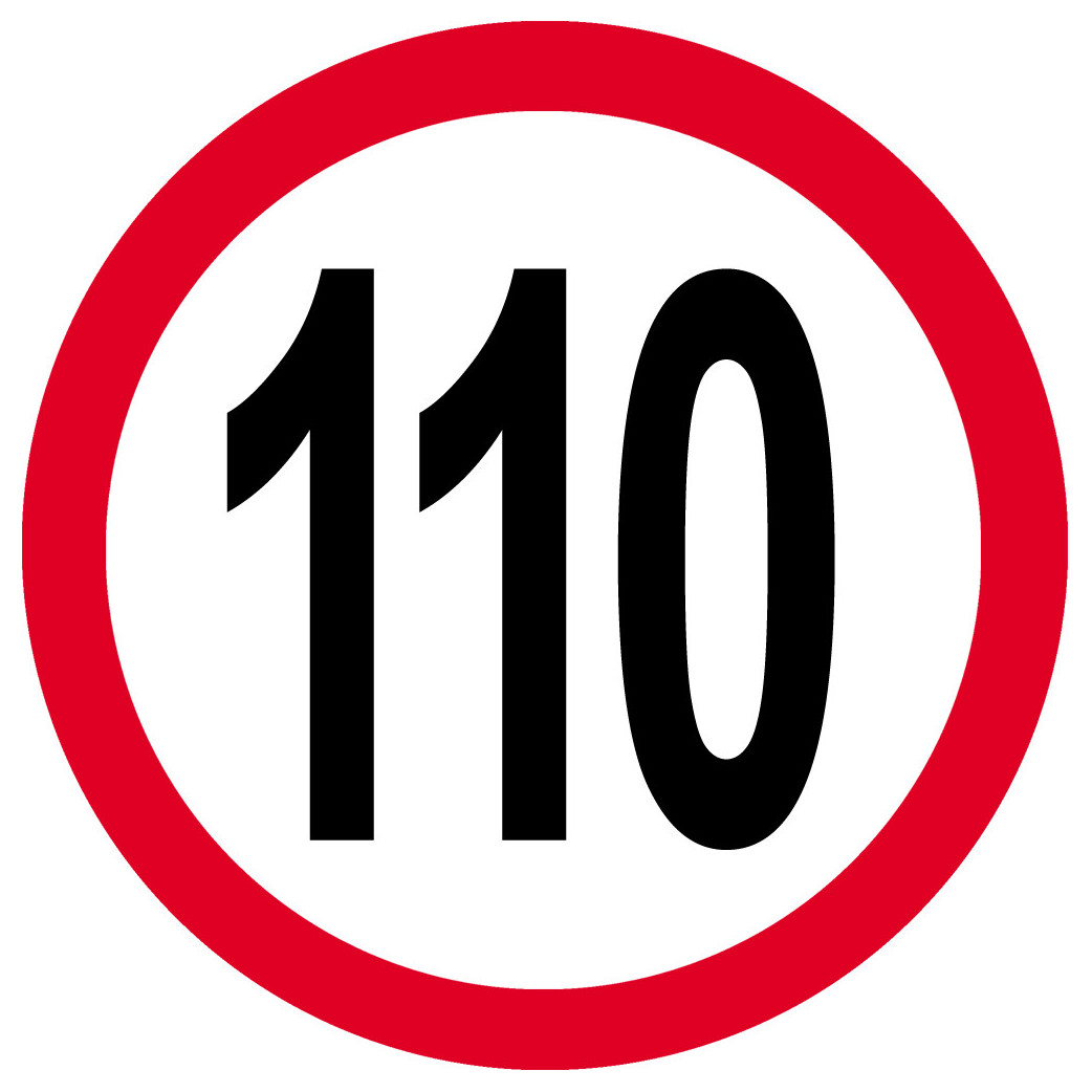 Disque de vitesse 110km/h rouge - 15cm - Sticker/autocollant