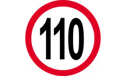 Disque de vitesse 110km/h rouge - 15cm - Sticker/autocollant