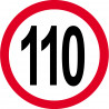 Disque de vitesse 110km/h rouge - 15cm - Sticker/autocollant