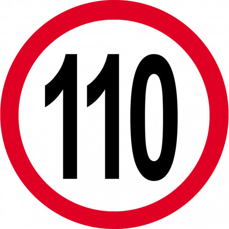 Disque de vitesse 110km/h rouge - 10cm - Sticker/autocollant