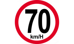 Disque de vitesse 70Km/H bord rouge - 10cm - Sticker/autocollant