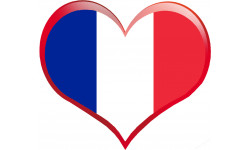 Coeur France - 11,5x10cm - Sticker/autocollant