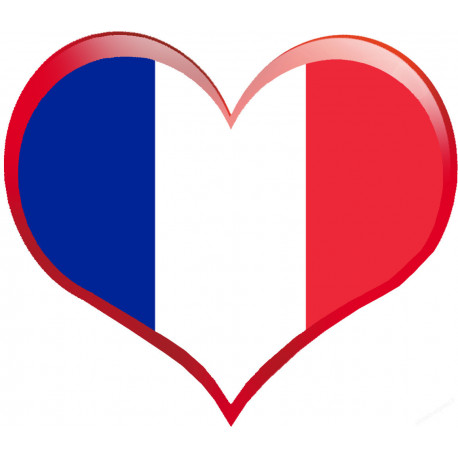 Coeur France - 11,5x10cm - Sticker/autocollant