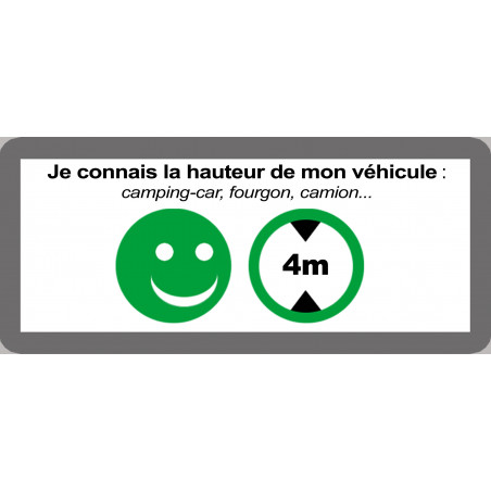 hauteur de passage de véhicule 4m oui - 9x4cm - Sticker/autocollant